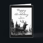 Happy Birthday Son Vintage Stag, Deer Card<br><div class="desc">Happy Birthday Son Vintage Stag,  Deer Animal,  Wildlife,  Nature</div>