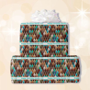 Happy Birthday Southwest Earth Tones Add Name Age Wrapping Paper