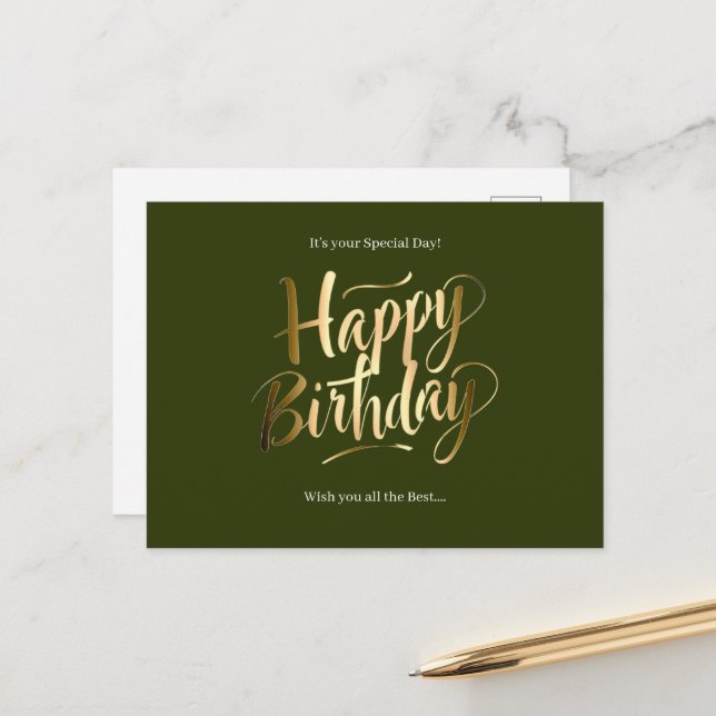 Happy Birthday Special Day Holiday Postcard (Front/Back In Situ)