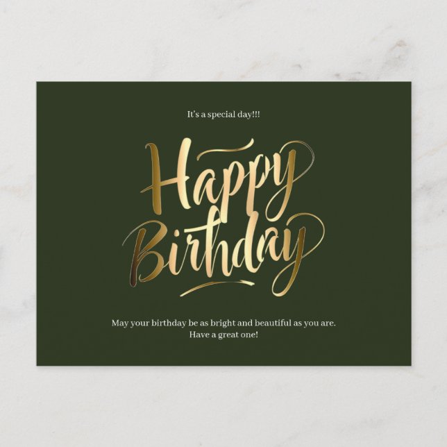 Happy Birthday Special Day Postcard (Front)