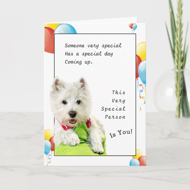 Happy Birthday Special Friend With A Westie Card (Front)