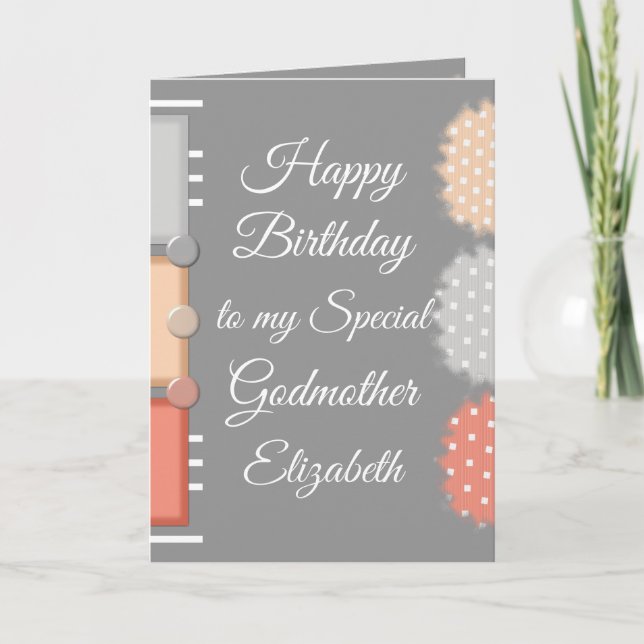 Happy Birthday special Godmother grey Card (Front)
