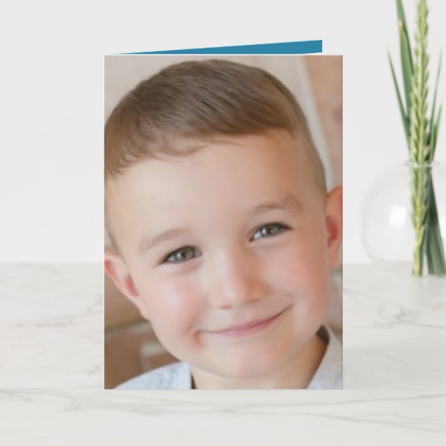 Happy Birthday special Grandson blue photo Card (Front)