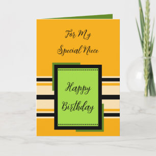 Happy Birthday special niece orange Card