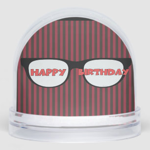 Happy Birthday Spectacles Snowglobe