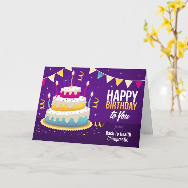 Happy Birthday Spine Candles Chiropractic Card (Yellow Flower)