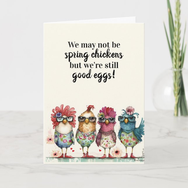 Happy birthday spring chicken  holiday card (Front)