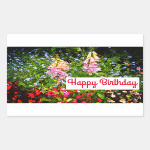 Happy Birthday Spring Flowers #7-2 Stickers