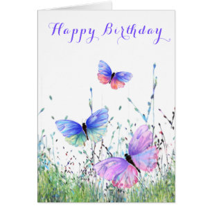 Happy Birthday - Spring Joy - Colourful Butterflie