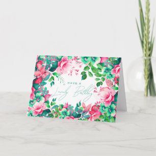 Happy Birthday Spring Summer Garden Floral Card