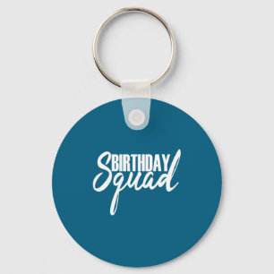 Happy birthday squad party white gift  key ring