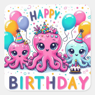 Happy Birthday Square Sticker