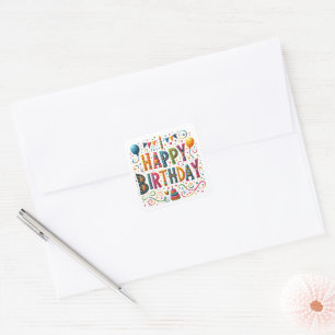 Happy Birthday Square Sticker