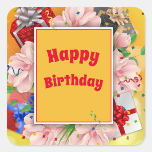 Happy Birthday Square Sticker