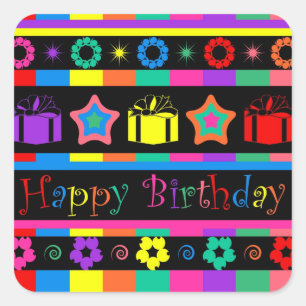 Happy Birthday Square Sticker