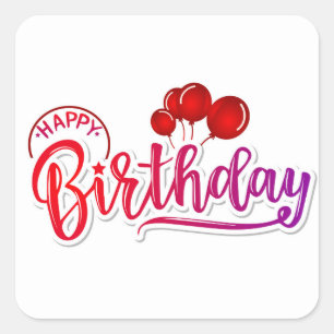 Happy Birthday Square Sticker