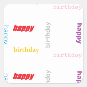 Happy birthday square sticker