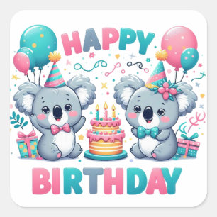 Happy Birthday Square Sticker
