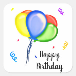 Happy Birthday Square Sticker