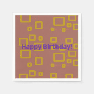 Happy Birthday Squares Napkin