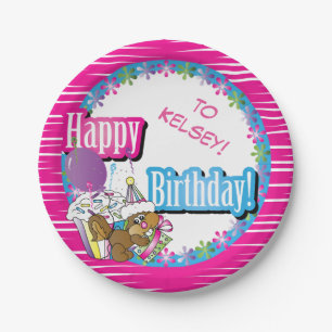 Happy Birthday Squirrel   DIY Background Colour Paper Plate