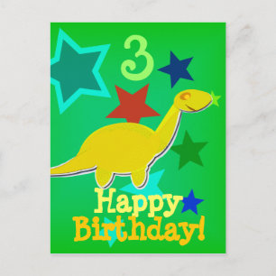 Happy Birthday Star Dinosaur Postcard