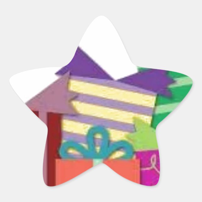 Happy birthday star sticker (Front)