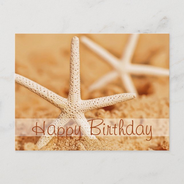 Happy Birthday Starfish Postcard (Front)