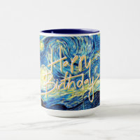 Happy Birthday, Starry Night fine art,