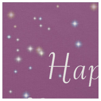 Happy birthday starry sparkle fabric