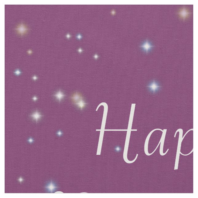 Happy birthday starry sparkle fabric (Close Up)