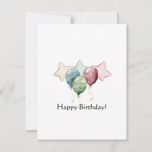 Happy Birthday Stars and Balloons Card