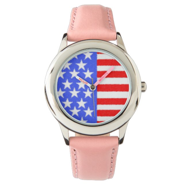 Happy Birthday  stars on the flag Watch (Front)