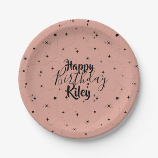 happy birthday stars paper plate