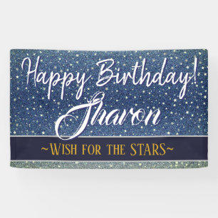 Happy Birthday   Stars Sky Blue Galaxy Banner