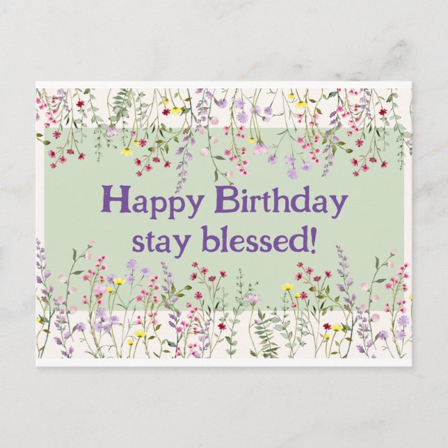 Happy Birthday, stay blessed! Postcard (Front)