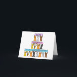 Happy Birthday Step Granddaughter Card<br><div class="desc">Three rows of cartoon cats holding up pastel colored banners. The banners have 'Happy birthday to a very special step granddaughter' writtten on them.</div>