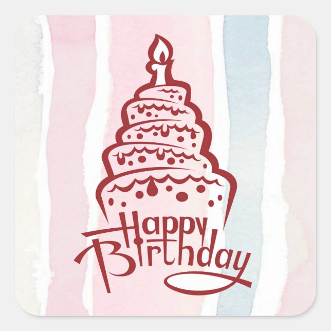 Happy Birthday Sticker (Front)
