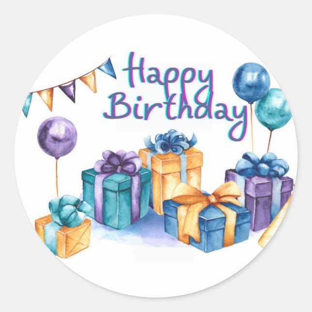 Happy Birthday Sticker (Front)