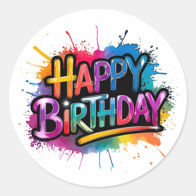 Happy Birthday Sticker Design (Front)