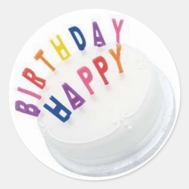 Happy Birthday Sticker LARGE (Front)