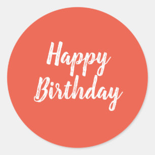 Happy Birthday Sticker on red background