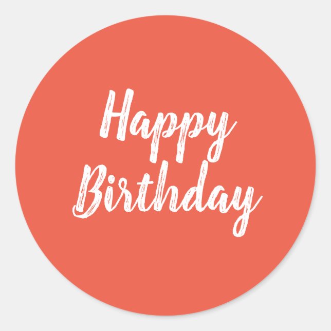 Happy Birthday Sticker on red background (Front)