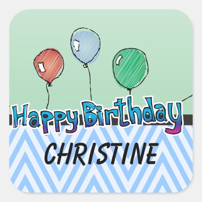 Happy Birthday Sticker Template (Front)