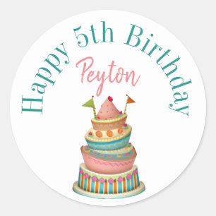 Happy birthday stickers personalised