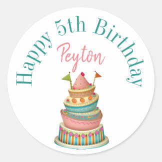 Happy birthday stickers personalised