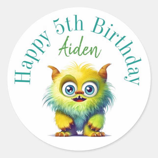 Happy birthday stickers personalised (Front)