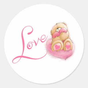 Happy Birthday/Stickers/Teddy Bear Classic Round Sticker