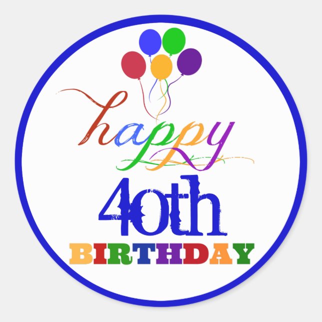 Happy Birthday Stickers with Custom Age (Front)