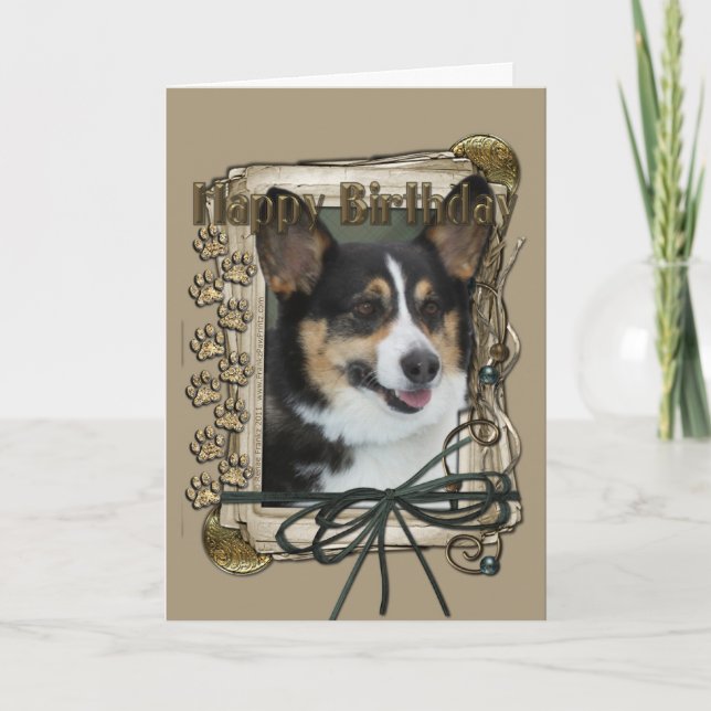 Happy Birthday - Stone Paws - Corgi Card (Front)